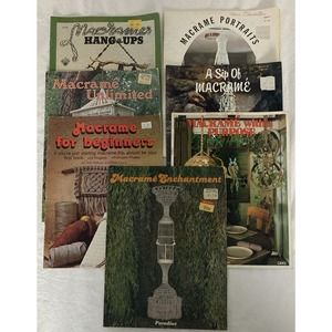 Vintage 1970's Macrame Instructions Books Lot Of 7 Home Decor Plant Hangers